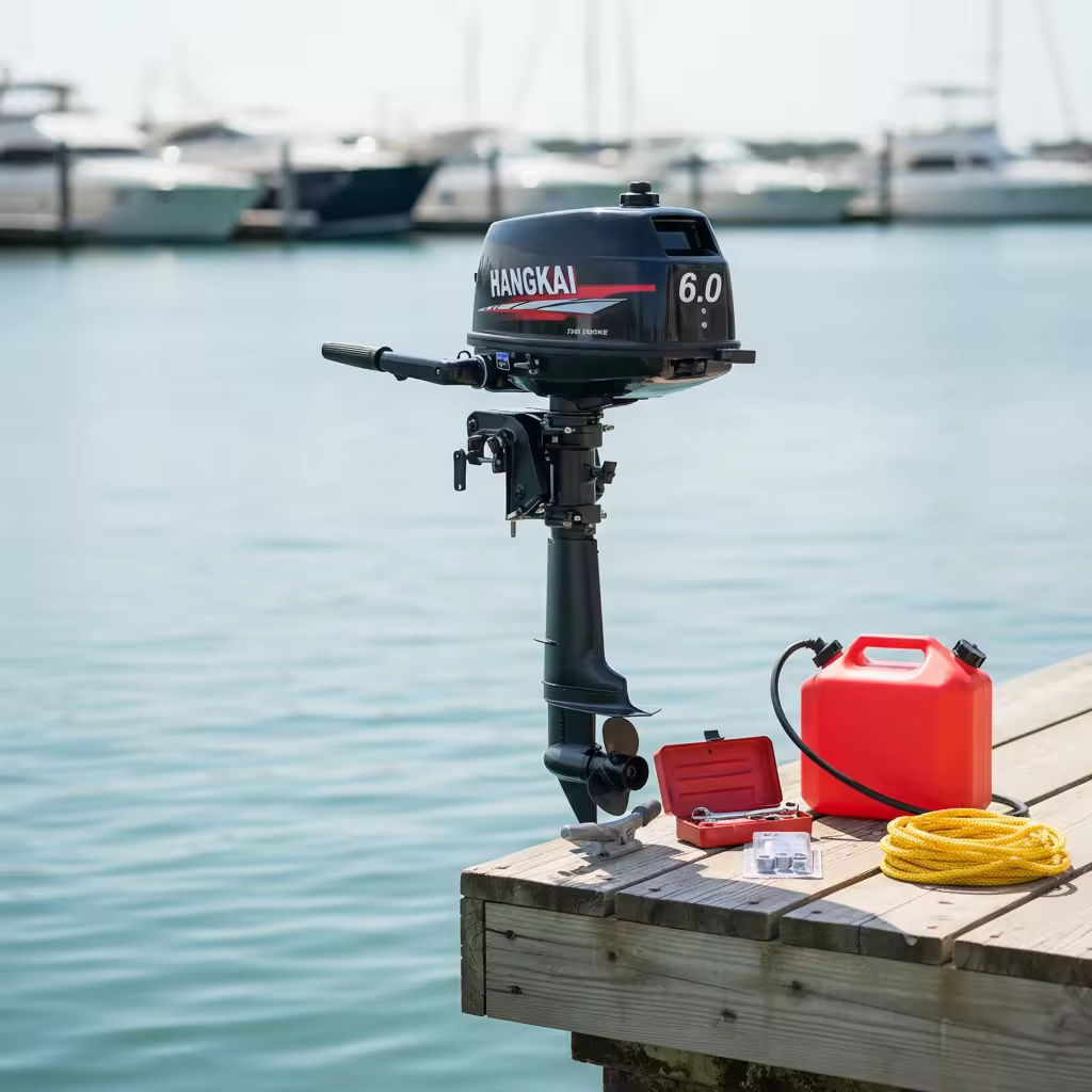 محركات خارجية HANGKAI بقوة 6 ح - مراجعة Fishing Boat Outboard Motor وسعره